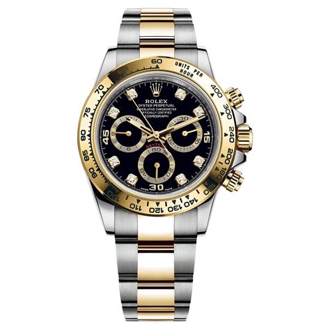 goldene rolex schwarzes zifferblatt|Rolex Cosmograph Daytona Uhr: Edelstahl .